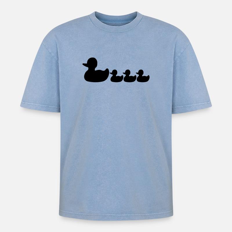 Enten - Oversized Unisex Premium Acid-Washed T-Shirt - Blau Acid Wash