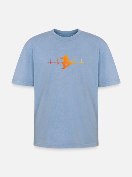 Snowboard motif with recognition value - Oversized Unisex Premium Acid-Washed T-Shirt - acid washed blue