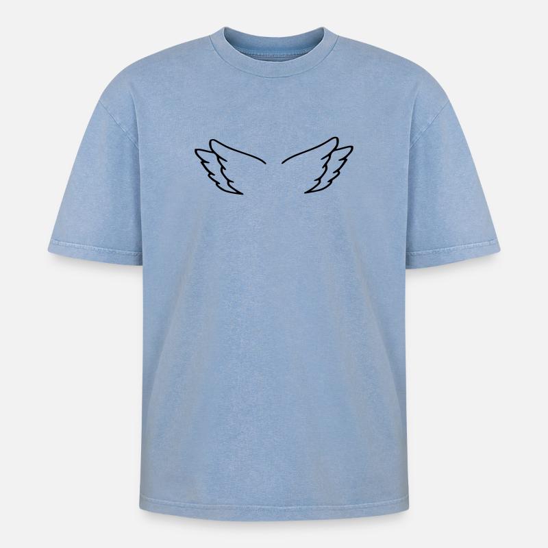 Ailes d’ange - T-shirt Premium unisexe oversize acid-washed - bleu délavé acide