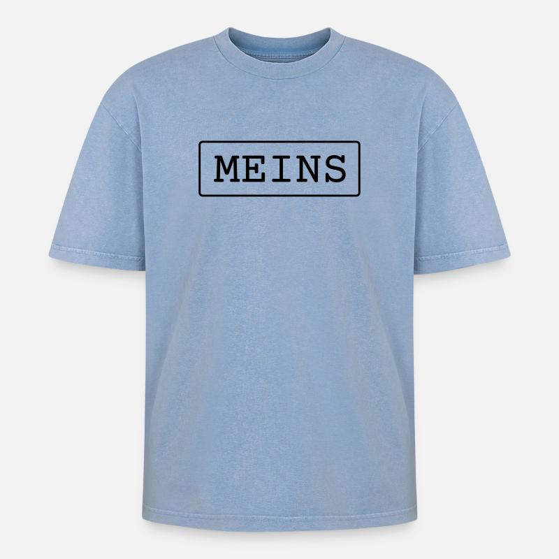 Meins - Oversized Unisex Premium Acid-Washed T-Shirt - Blau Acid Wash