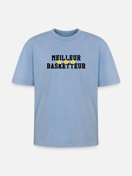 Best Basketball Player - Oversized Unisex Premium Acid-Washed T-Shirt - acid washed blue
