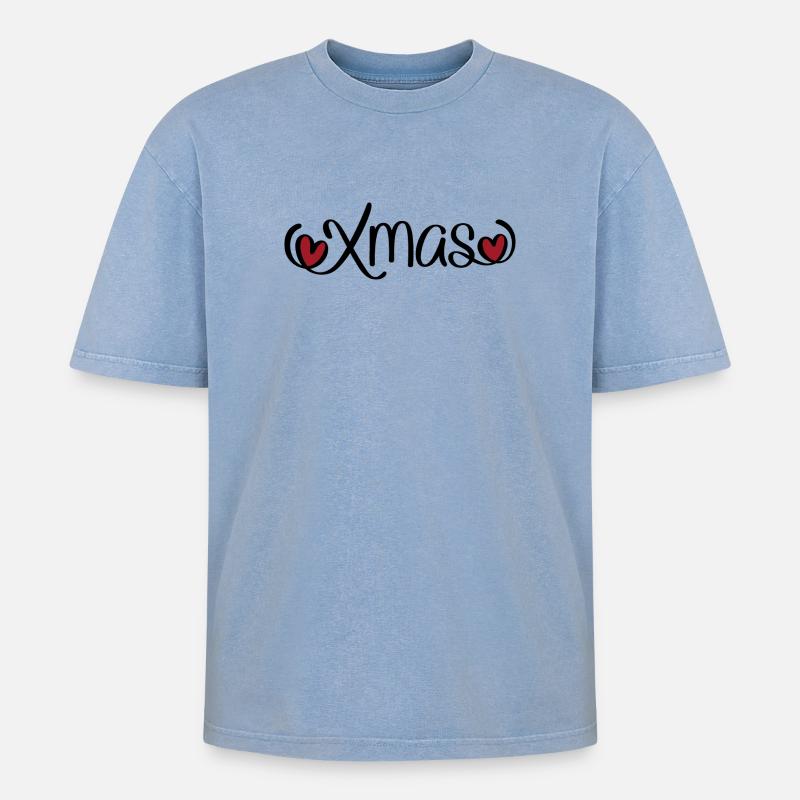 Noël - T-shirt Premium unisexe oversize acid-washed - bleu délavé acide