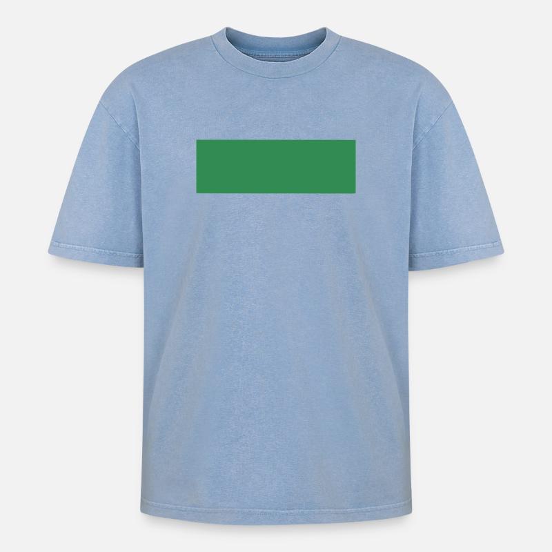 Imprimé rectangle vert abstrait - T-shirt Premium unisexe oversize acid-washed - bleu délavé acide