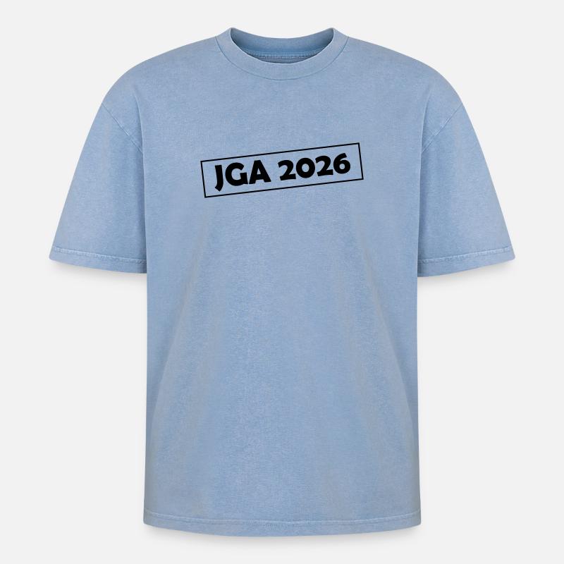 JGA 2026 - Oversized Unisex Premium Acid-Washed T-Shirt - acid washed blue