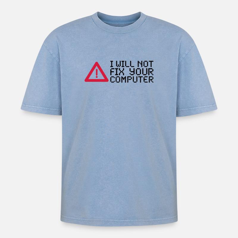 computer - Oversized Unisex Premium Acid-Washed T-Shirt - acid washed blue