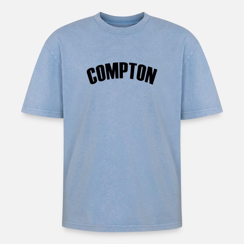 compton shirt - Oversized Unisex Premium Acid-Washed T-Shirt - Blau Acid Wash
