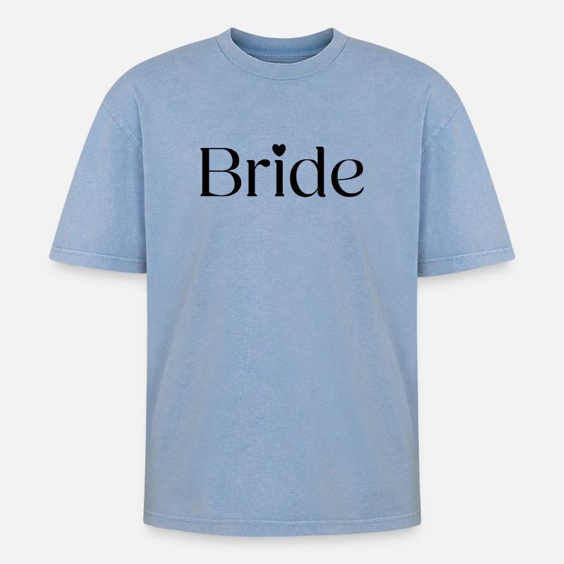 Mariée - T-shirt Premium unisexe oversize acid-washed - bleu délavé acide