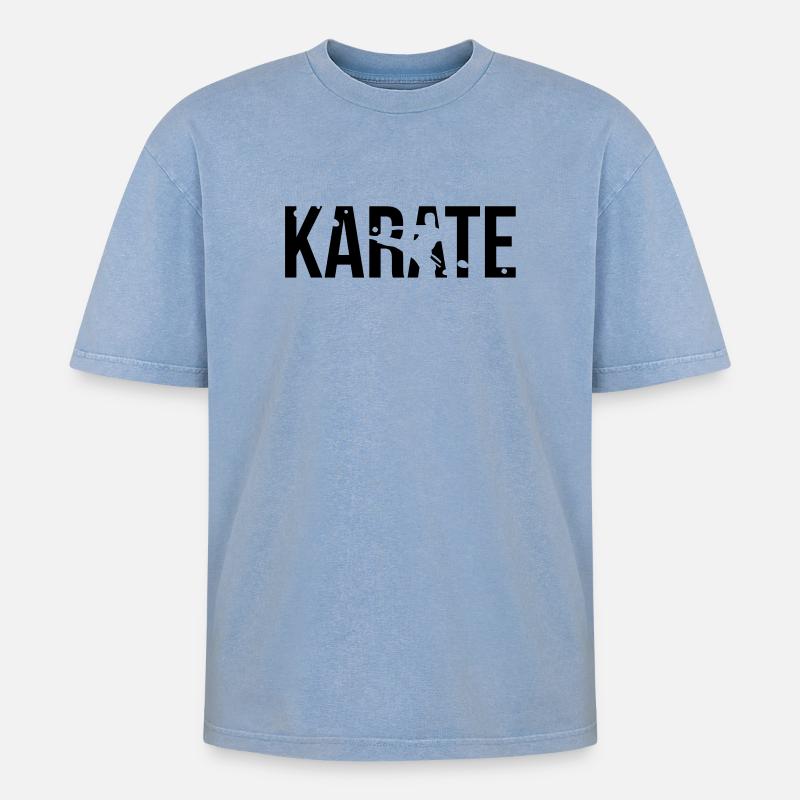 karaté - T-shirt Premium unisexe oversize acid-washed - bleu délavé acide