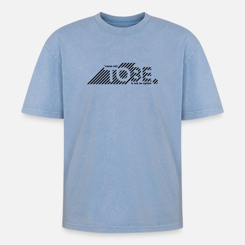 TOBE - Oversized Unisex Premium Acid-Washed T-Shirt - Blau Acid Wash