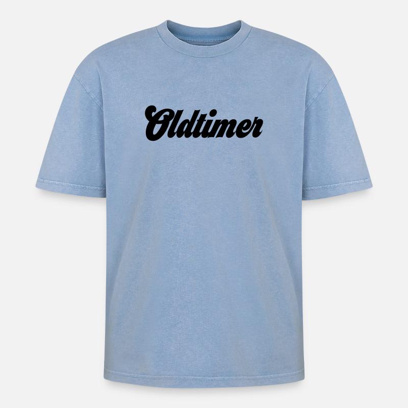 Oldtimer - Oversized Unisex Premium Acid-Washed T-Shirt - Blau Acid Wash