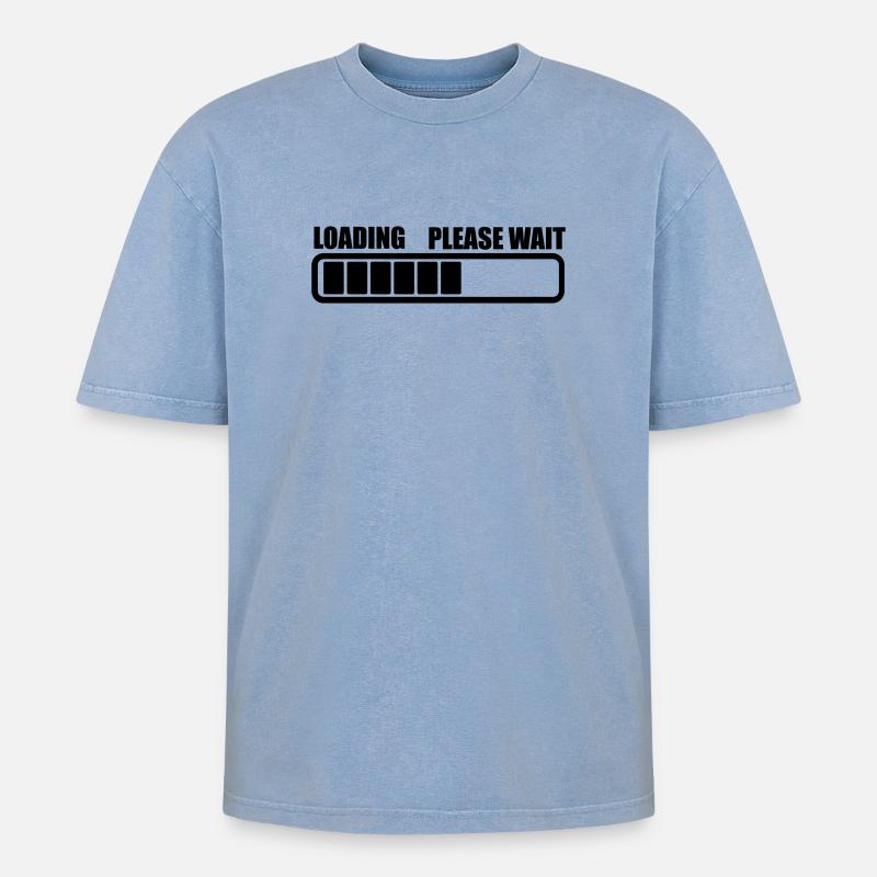 Charging wait a while - Oversized Unisex Premium Acid-Washed T-Shirt - acid washed blue