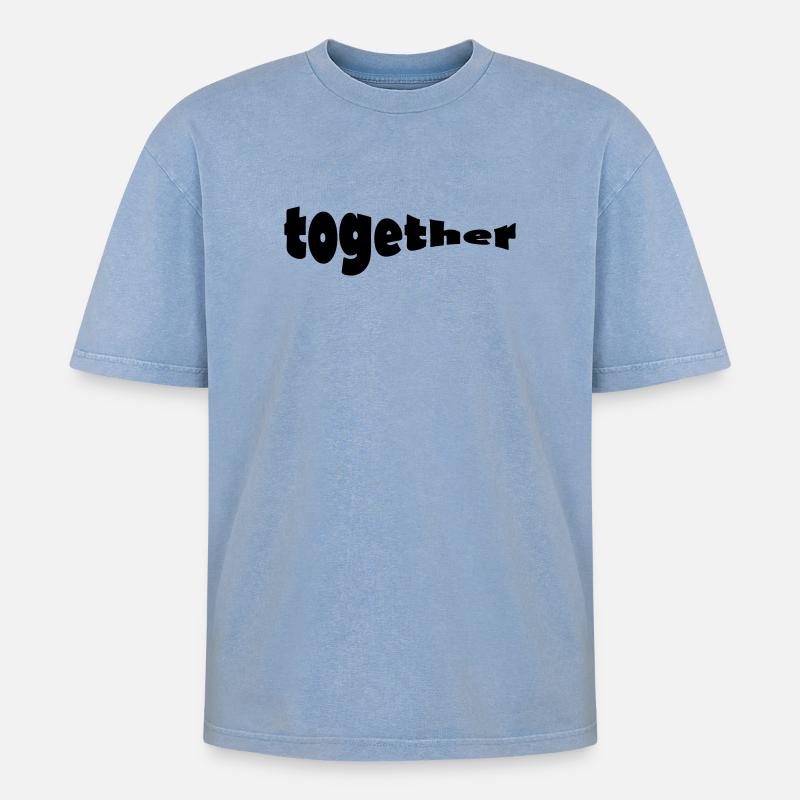 ensemble - T-shirt Premium unisexe oversize acid-washed - bleu délavé acide