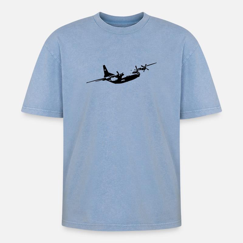 L’An-12 - T-shirt Premium unisexe oversize acid-washed - bleu délavé acide