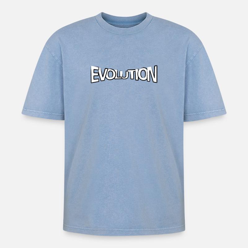 Evolution claim - Oversized Unisex Premium Acid-Washed T-Shirt - Blau Acid Wash