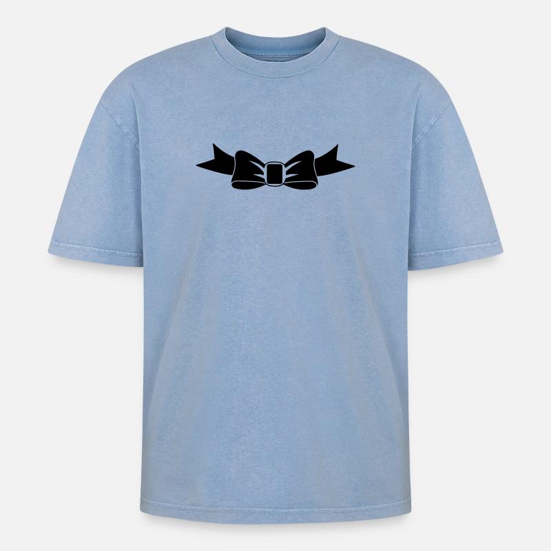 Fliege - Oversized Unisex Premium Acid-Washed T-Shirt - Blau Acid Wash