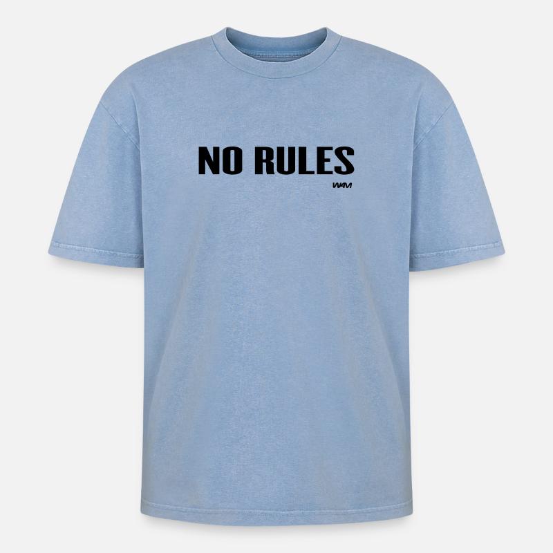 no rules - Oversized Unisex Premium Acid-Washed T-Shirt - Blau Acid Wash