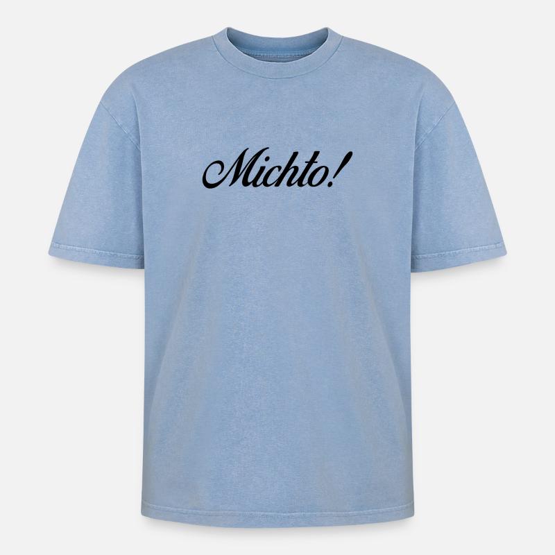 michto - T-shirt Premium unisexe oversize acid-washed - bleu délavé acide