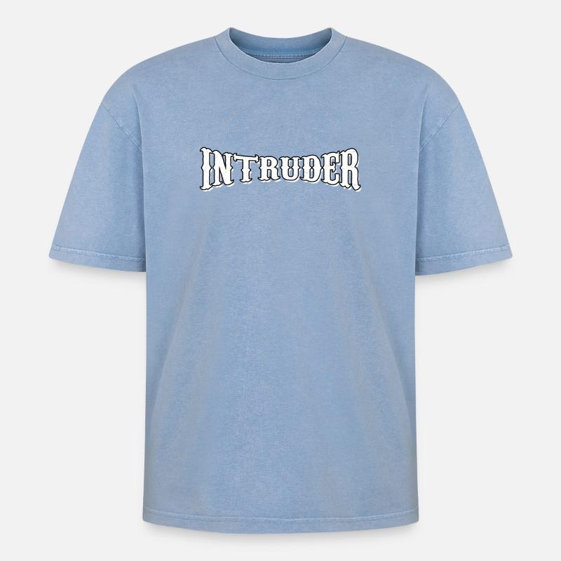 intruder hacker eindringling clan sticker computer - Oversized Unisex Premium Acid-Washed T-Shirt - Blau Acid Wash
