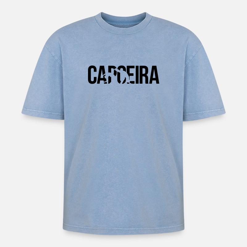 capoeira - Oversized Unisex Premium Acid-Washed T-Shirt - Blau Acid Wash