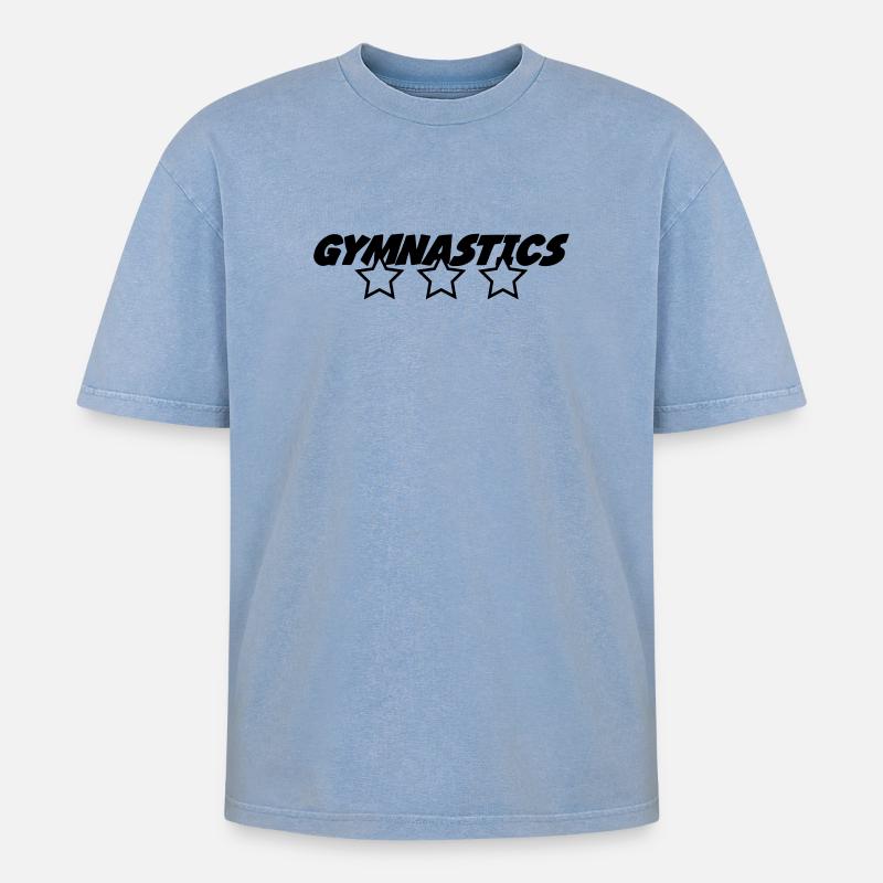 Gymnastics - Oversized Unisex Premium Acid-Washed T-Shirt - Blau Acid Wash