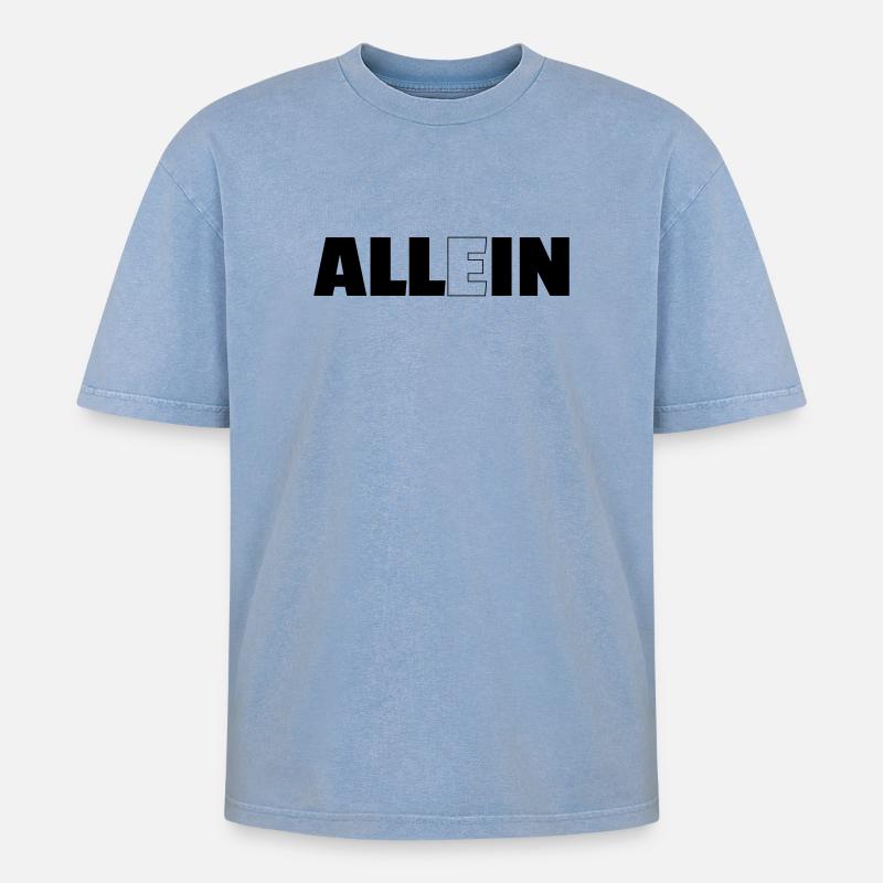 All in - Oversized Unisex Premium Acid-Washed T-Shirt - Blau Acid Wash
