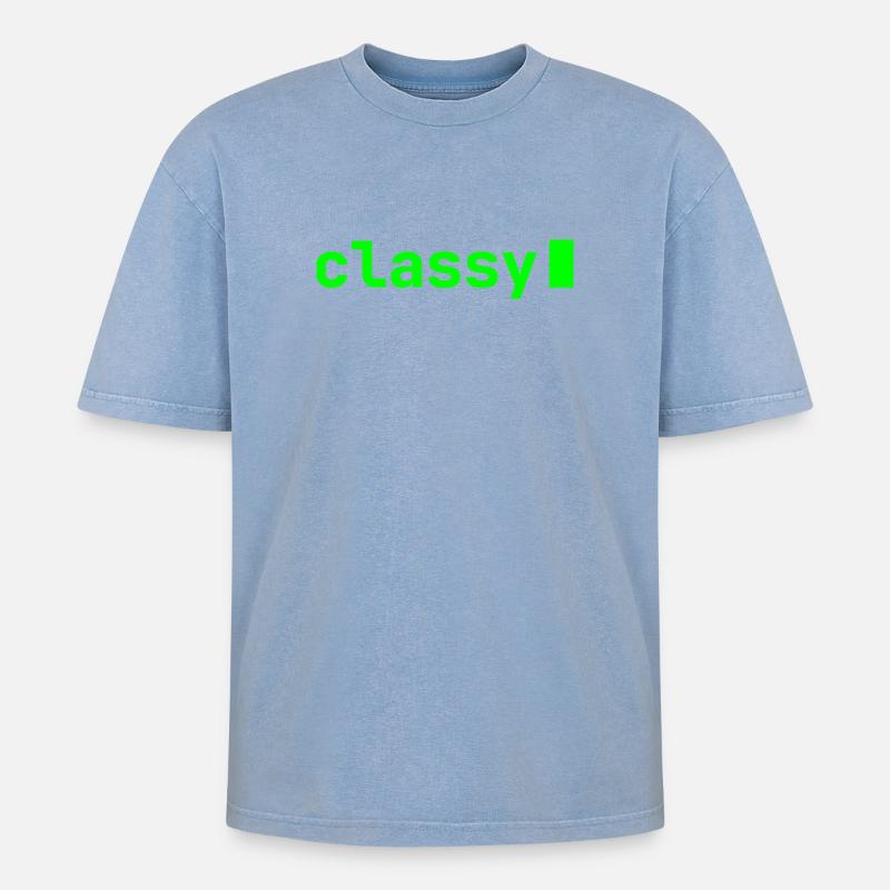 classy | Developer mood - Oversized Unisex Premium Acid-Washed T-Shirt - acid washed blue