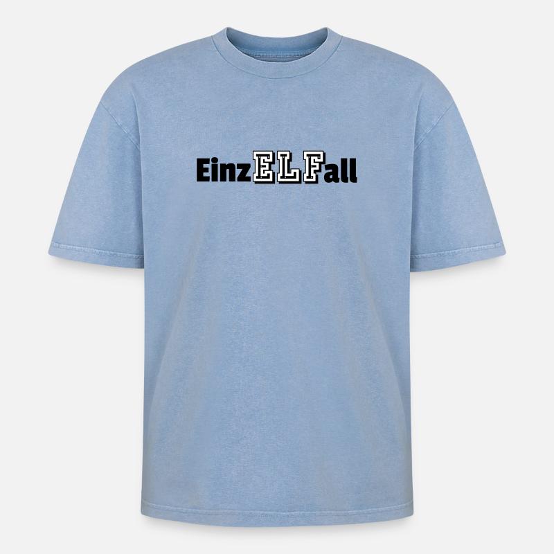 Einzelfall - Oversized Unisex Premium Acid-Washed T-Shirt - Blau Acid Wash