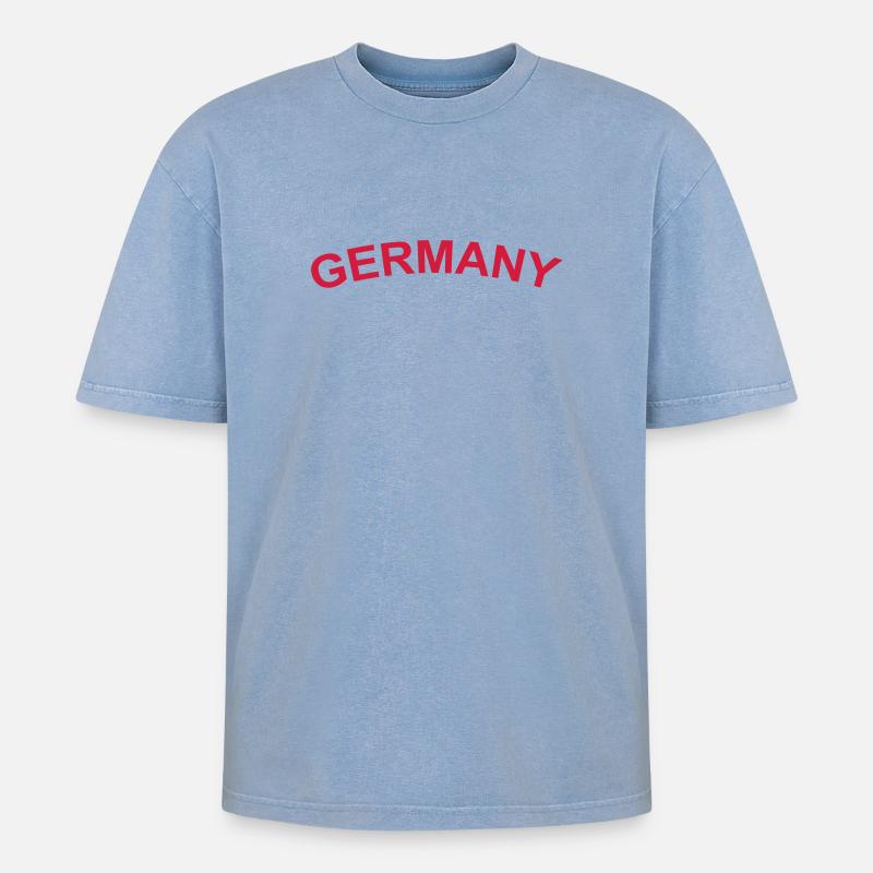 Germany - Oversized Unisex Premium Acid-Washed T-Shirt - Blau Acid Wash