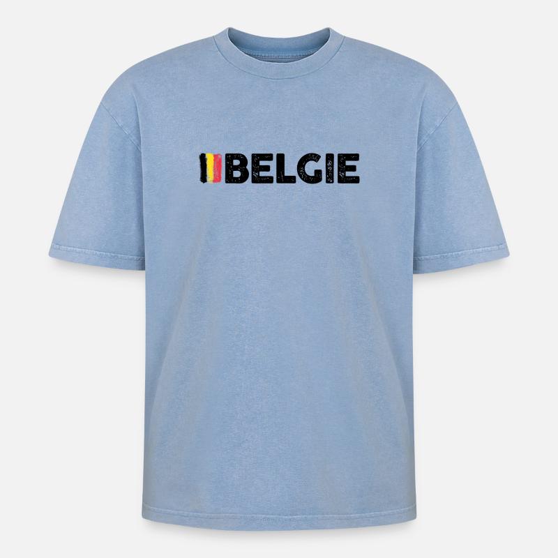 Please upload design - Oversized Unisex Premium Acid-Washed T-Shirt - acid washed blue