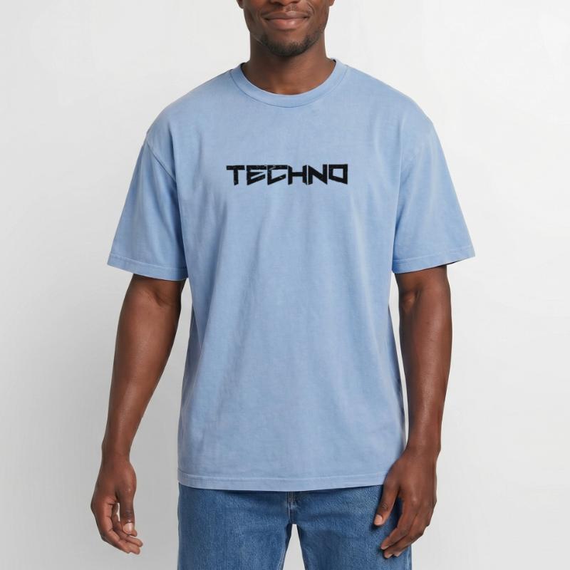 Techno T-shirt Premium unisexe oversize acid-washed