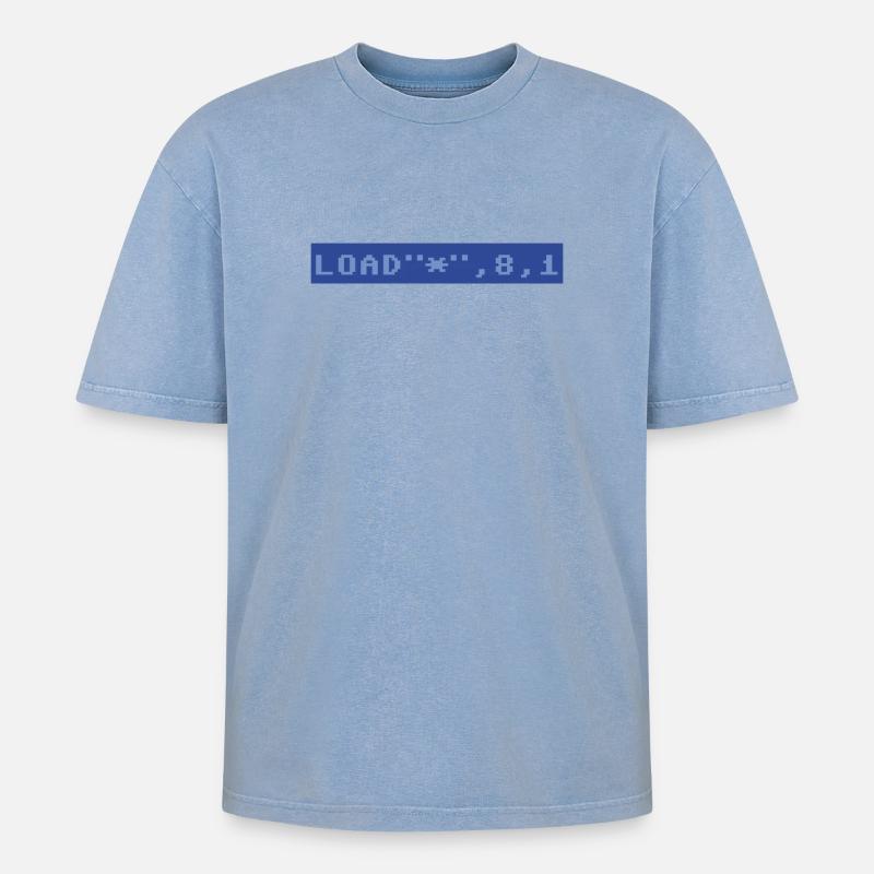64er LOAD - Oversized Unisex Premium Acid-Washed T-Shirt - Blau Acid Wash