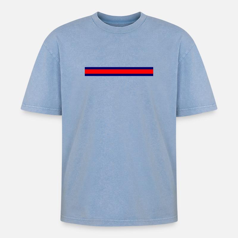 Kühler Minimalismus Farbexplosion - Oversized Unisex Premium Acid-Washed T-Shirt - Blau Acid Wash