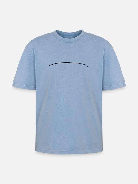 coup de pinceau rayé ligne - T-shirt Premium unisexe oversize acid-washed - bleu délavé acide