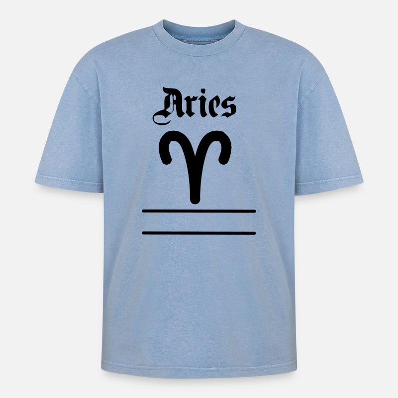 Widder Namensbanner Widder - Oversized Unisex Premium Acid-Washed T-Shirt - Blau Acid Wash