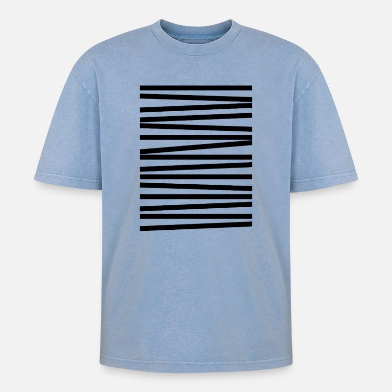 Conception de lignes géométriques - T-shirt Premium unisexe oversize acid-washed - bleu délavé acide