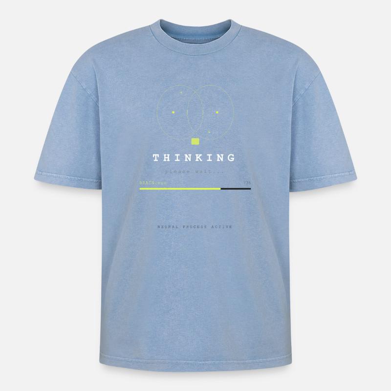 BRAIN.EXE IS LOADING - T-shirt Premium unisexe oversize acid-washed - bleu délavé acide