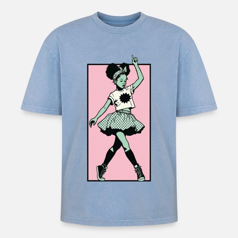 Danseuse #7 - T-shirt Premium unisexe oversize acid-washed - bleu délavé acide