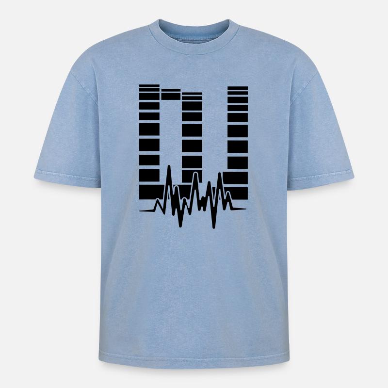 dj - T-shirt Premium unisexe oversize acid-washed - bleu délavé acide