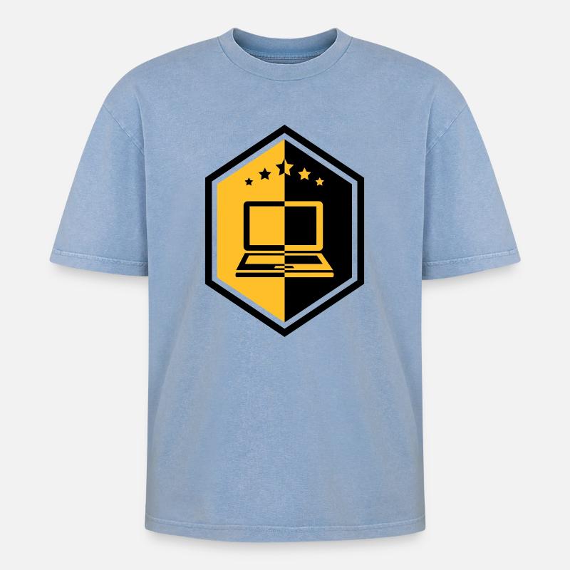 Computing / Informatik / Informatique - Oversized Unisex Premium Acid-Washed T-Shirt - acid washed blue