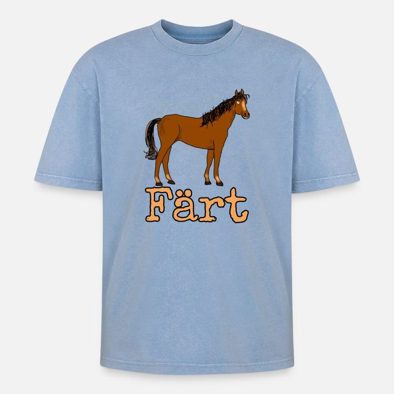 Färt - Oversized Unisex Premium Acid-Washed T-Shirt - Blau Acid Wash