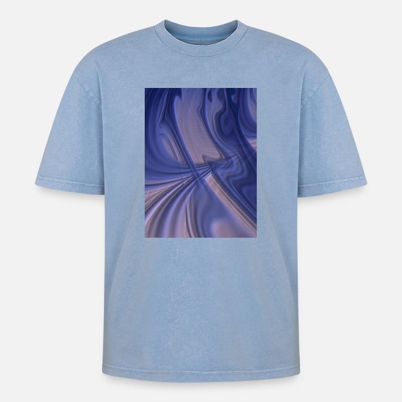 Wüste - Oversized Unisex Premium Acid-Washed T-Shirt - Blau Acid Wash