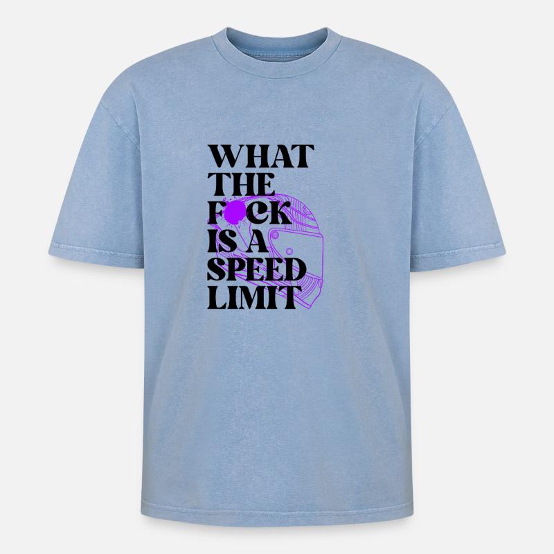 Auto - Oversized Unisex Premium Acid-Washed T-Shirt - Blau Acid Wash
