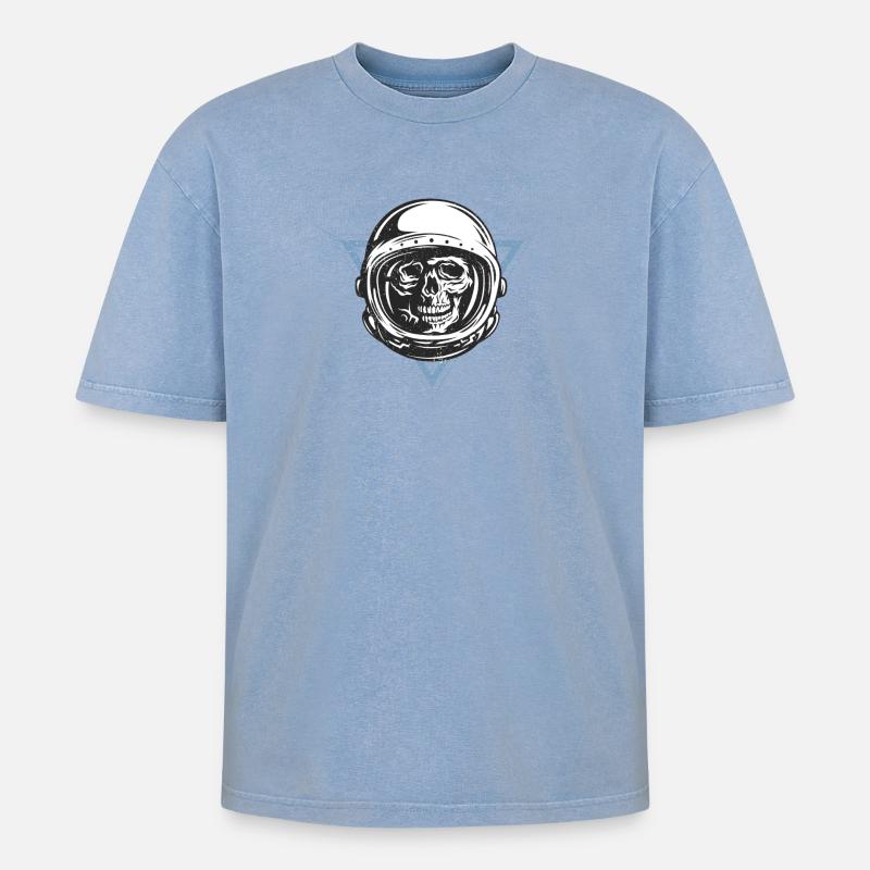 Space Monkey - T-shirt Premium unisexe oversize acid-washed - bleu délavé acide