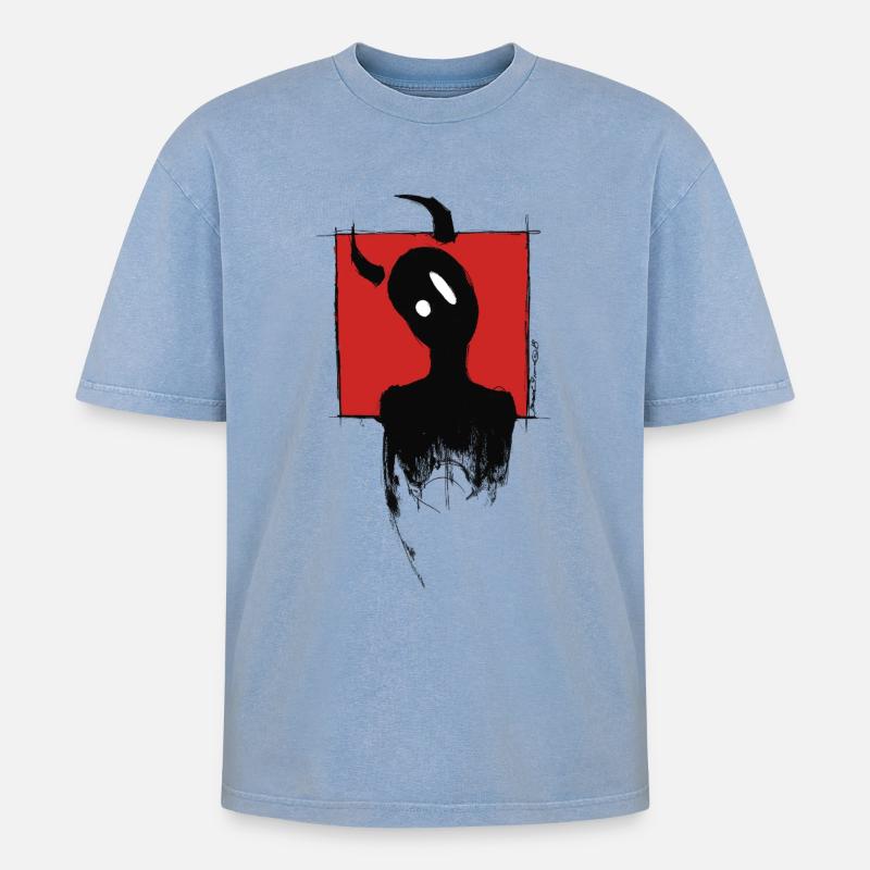Devil Boy - T-shirt Premium unisexe oversize acid-washed - bleu délavé acide
