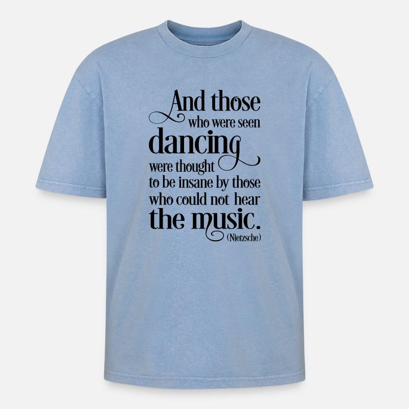 tanzen - Oversized Unisex Premium Acid-Washed T-Shirt - Blau Acid Wash