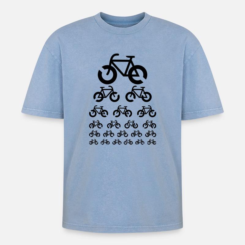 Bike Visual Test - T-shirt Premium unisexe oversize acid-washed - bleu délavé acide