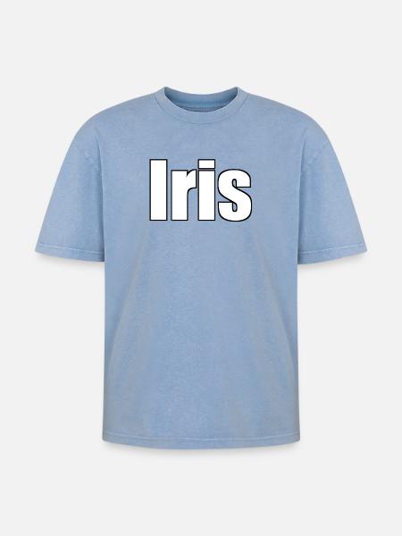 Iris - Oversized Unisex Premium Acid-Washed T-Shirt - acid washed blue