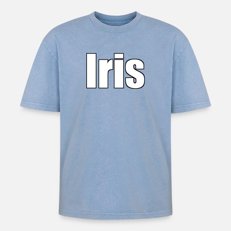 Iris - Oversized Unisex Premium Acid-Washed T-Shirt - Blau Acid Wash