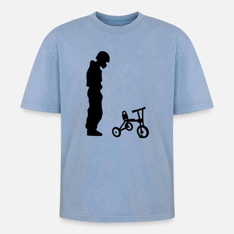 biker - T-shirt Premium unisexe oversize acid-washed - bleu délavé acide