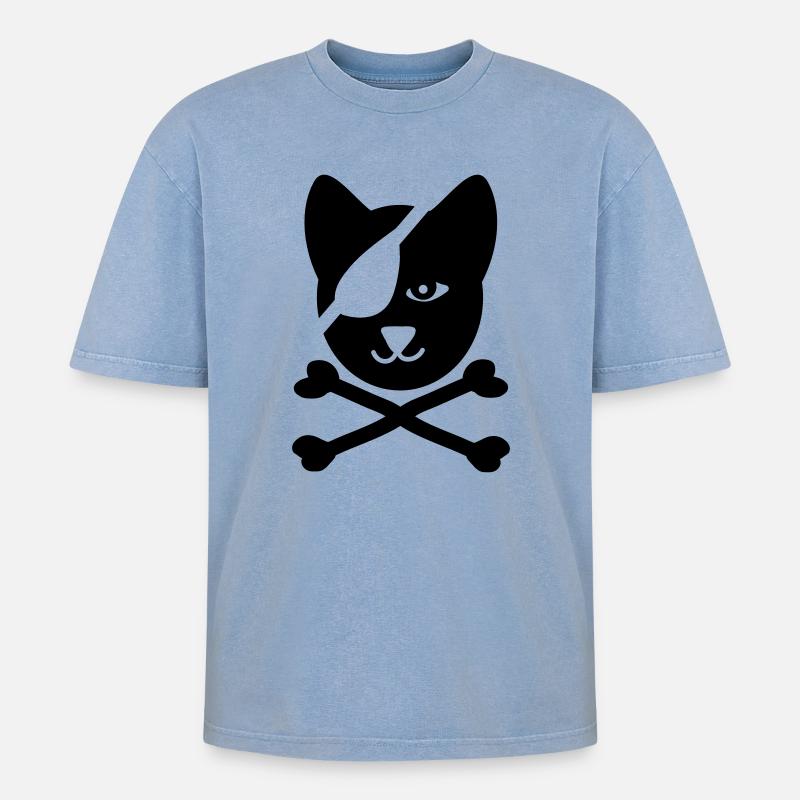 pirate - T-shirt Premium unisexe oversize acid-washed - bleu délavé acide